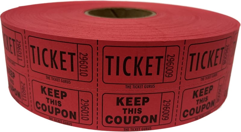 The Ticket Gurus تذكرة غورو - تذاكر سحب - (4 لفات من 2000 تذكرة مزدوجة) 8,000 تذكرة سحب 50/50 (4) ألوان عشوائية - Image 3